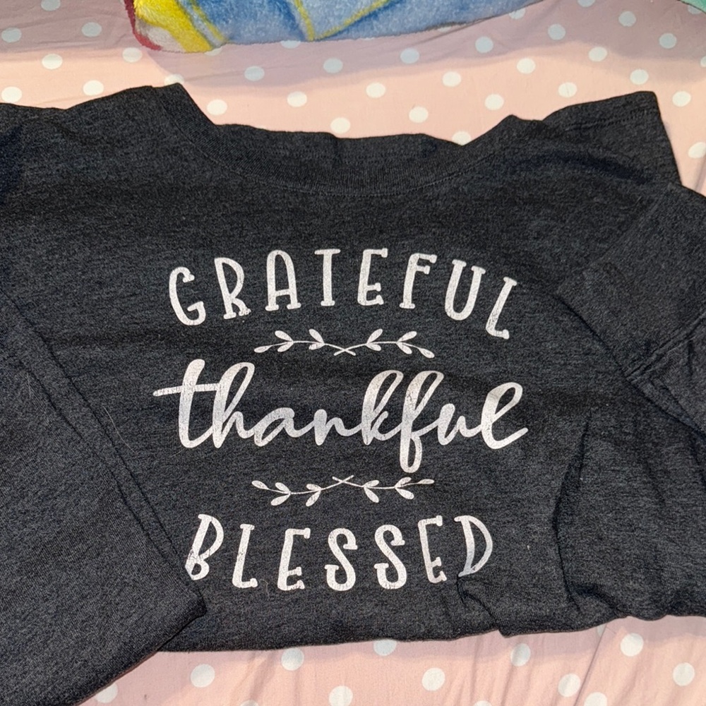 Gray Graphic Tee with Positive Message
